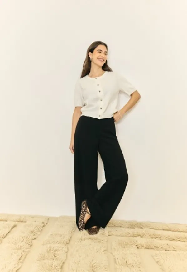 BUBBLEROOM Wide Soft Trousers Black XS