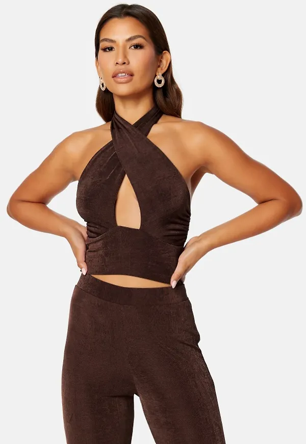 BUBBLEROOM Wiley halterneck top Brown XS