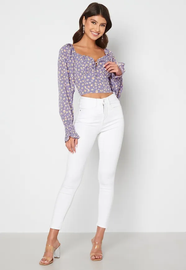 BUBBLEROOM Zandria cropped top Lavender / Patterned 42