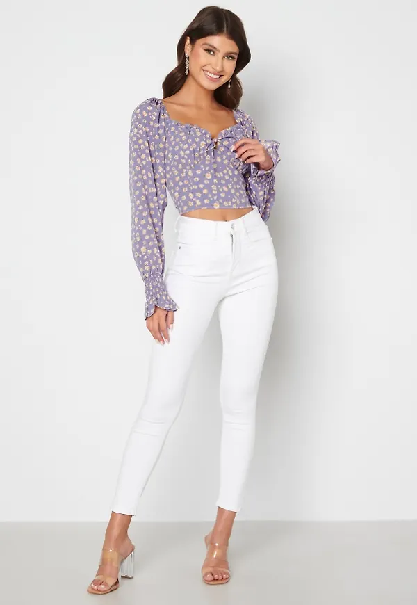 BUBBLEROOM Zandria cropped top Lavender / Patterned 42