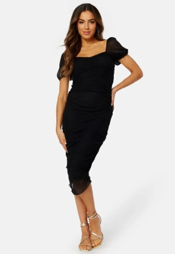 BUBBLEROOM Zia Pleated Mesh Top Black XS