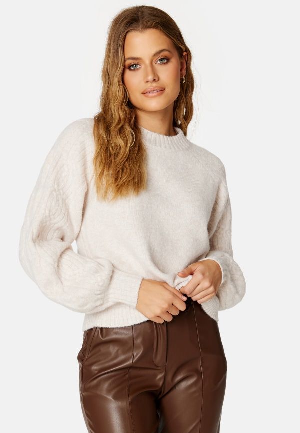 BUBBLEROOM Zofia knitted sweater Light beige XL