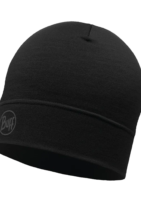 Buff Lightweight Merino Wool Hat Solid Black
