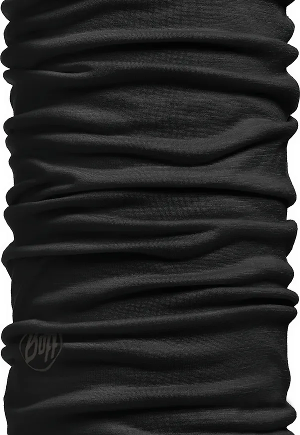 Buff Lightweight Merino Wool Tubular Solid Black