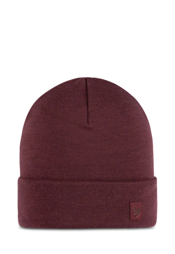 Buff Merino Heavyweight Beanie Solid Garnet