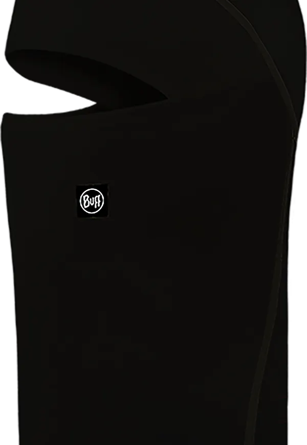 Buff Merino Midweight Hinged Balaclava Solid Black