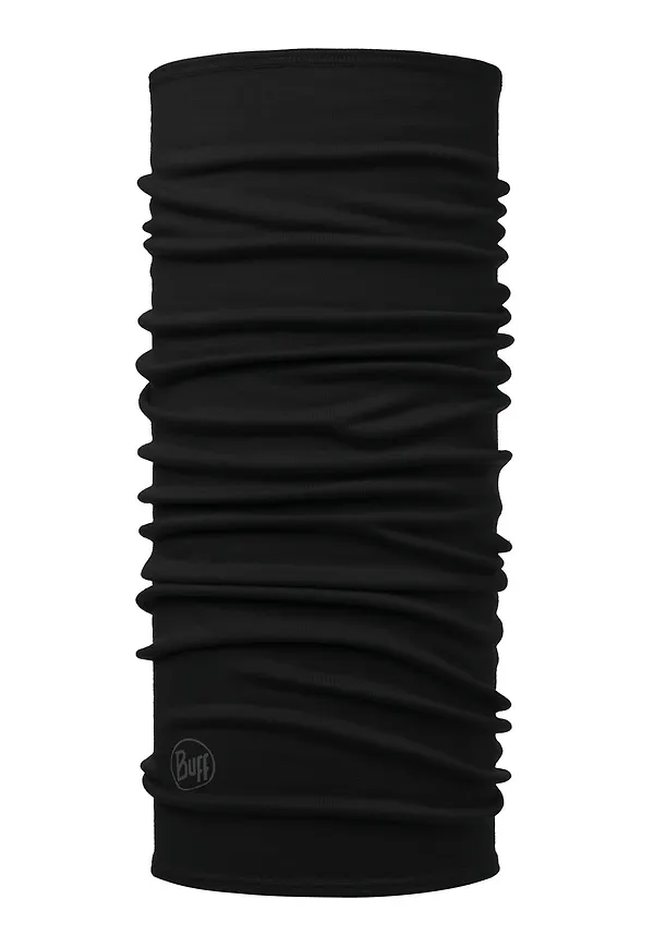 Buff Midweight Merino Wool Tubular Solid Black