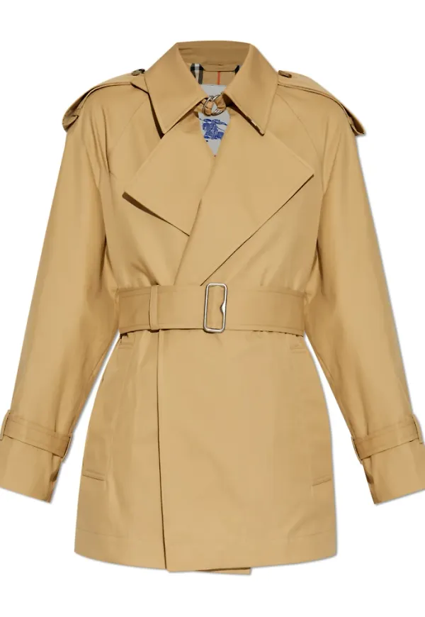 Burberry, Kappa, Dam, XS, Bomull, Bomullstrenchcoat