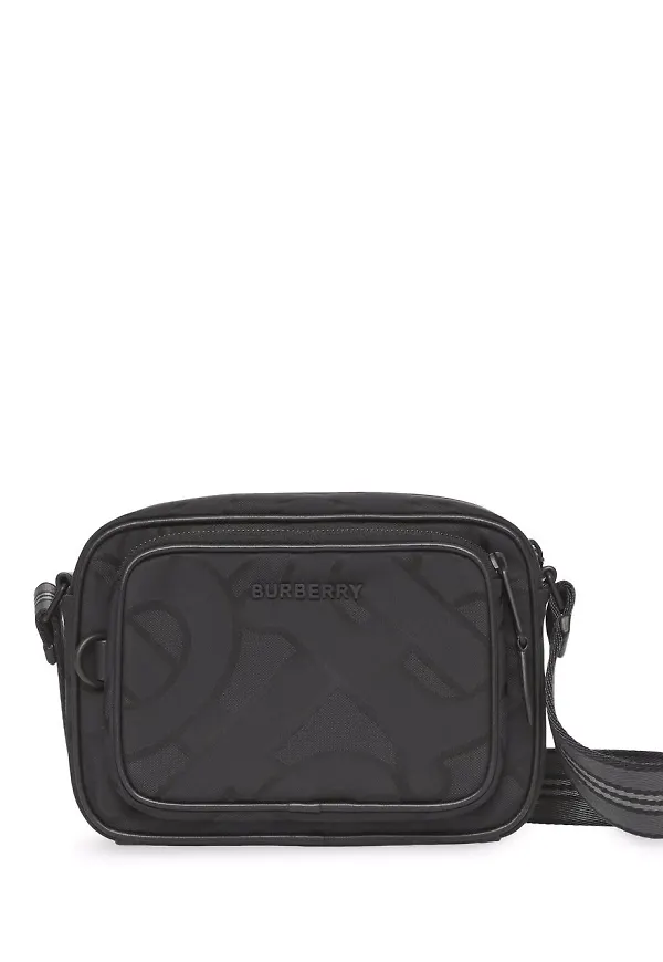 Burberry axelremsväska med monogram - Svart