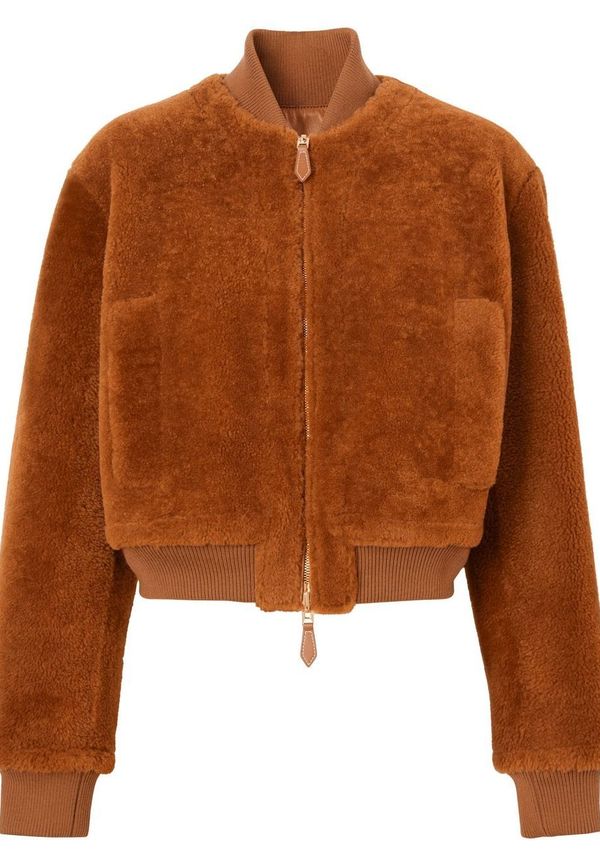 Burberry bomberjacka i fårpäls - Brun