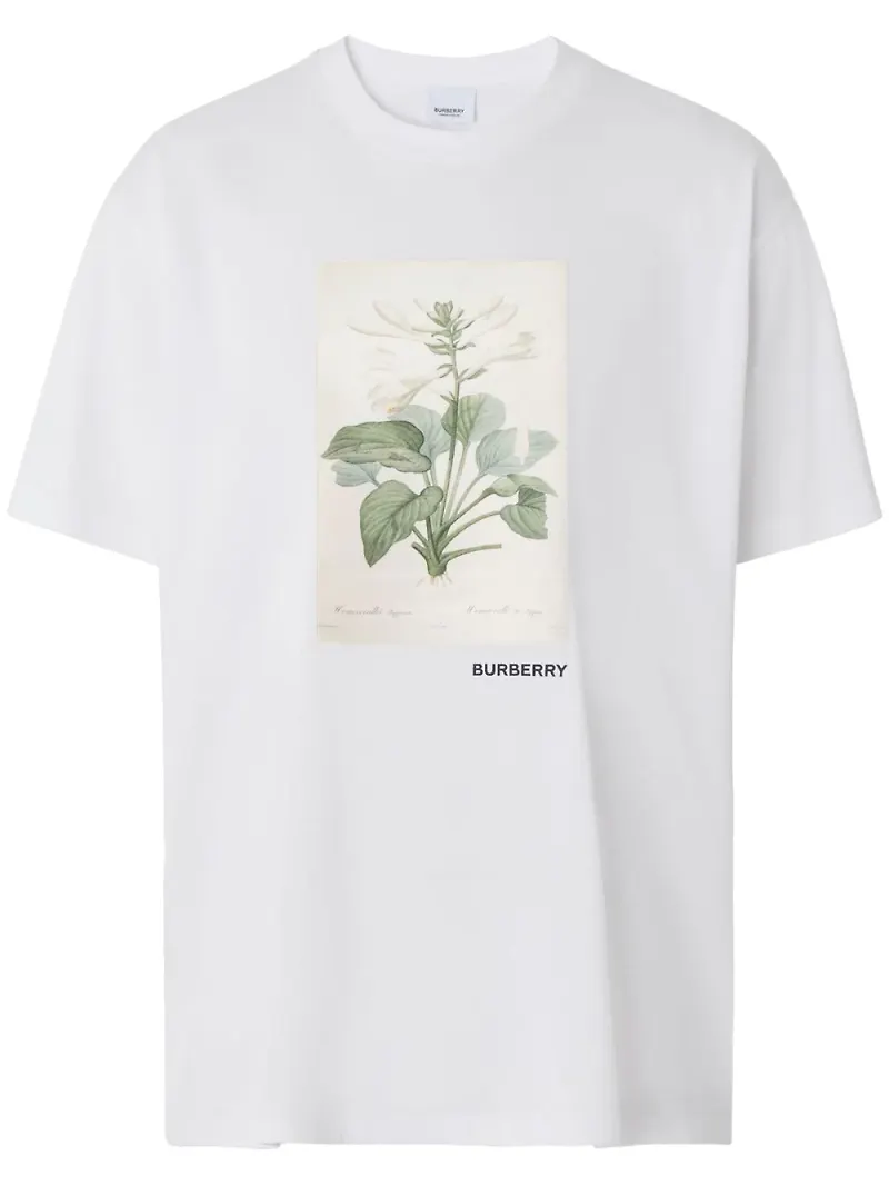 Burberry Botanisk Sketch t-shirt med tryck - Vit