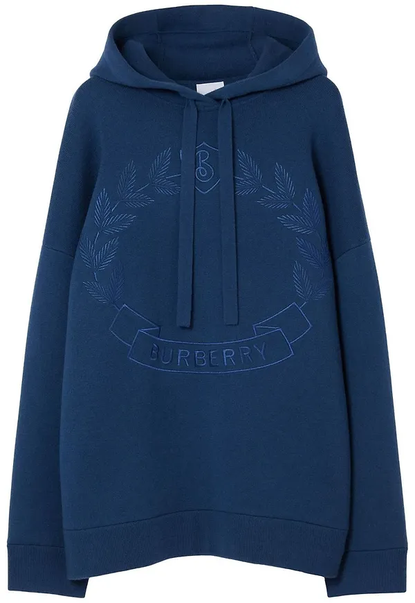Burberry broderad hoodie - Blå