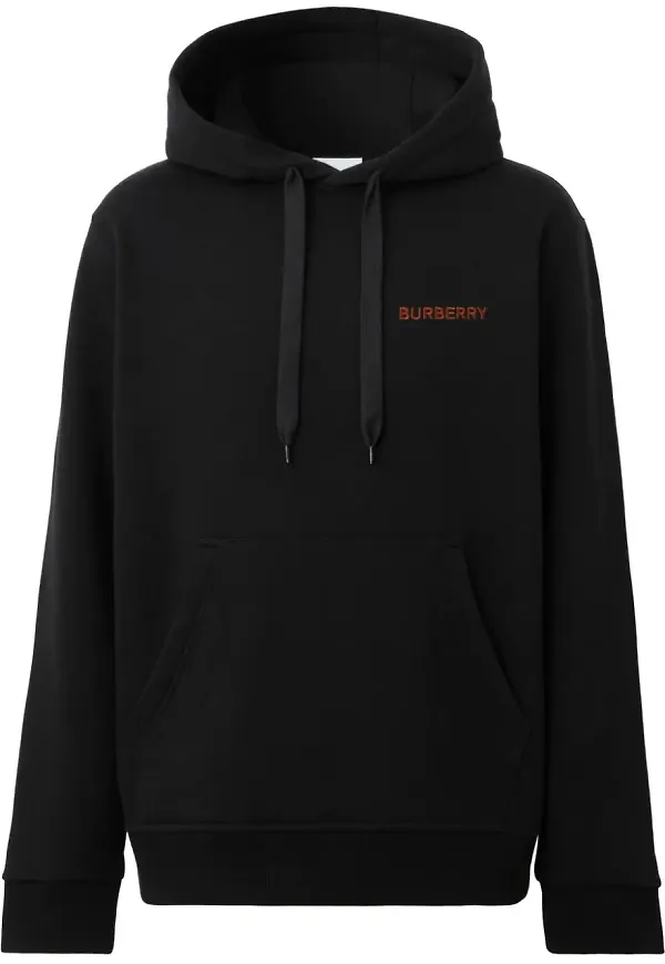 Burberry broderad hoodie med monogram - Svart