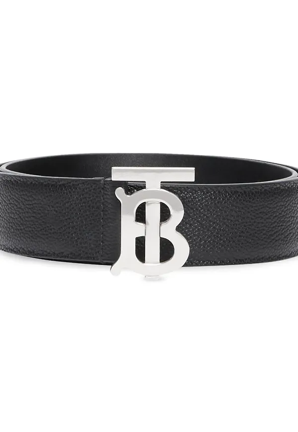 Burberry bälte med monogramprytt spänne - Svart