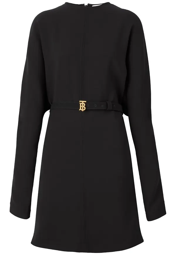 Burberry Cady sidenklänning med monogram - Svart