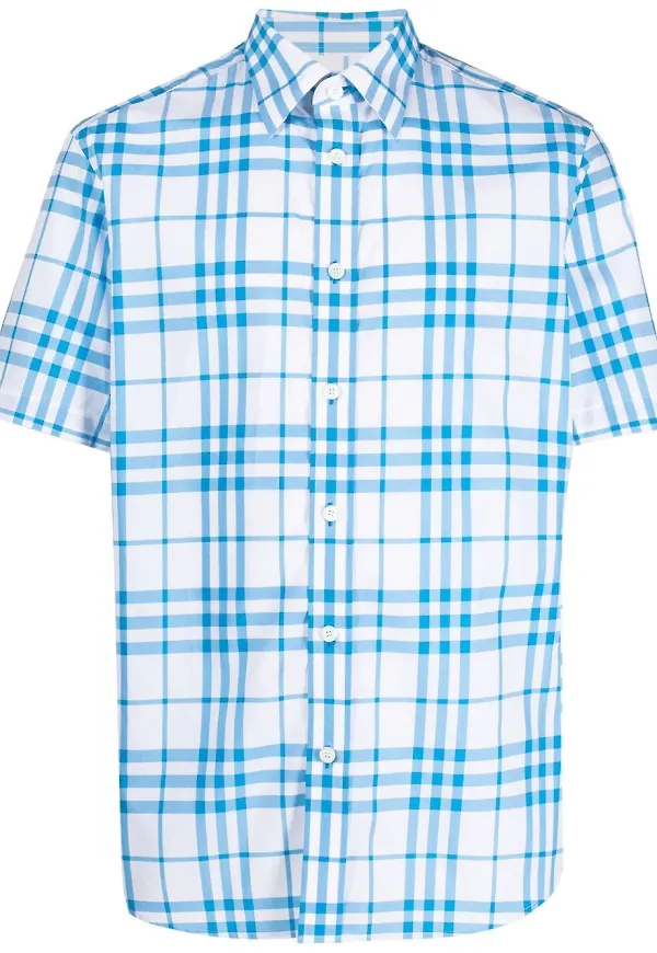 Burberry checked short-sleeve shirt - Vit
