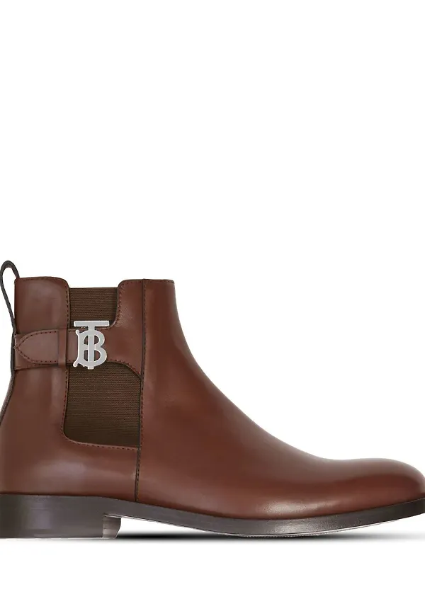 Burberry chelsea-boots med monogram - Brun