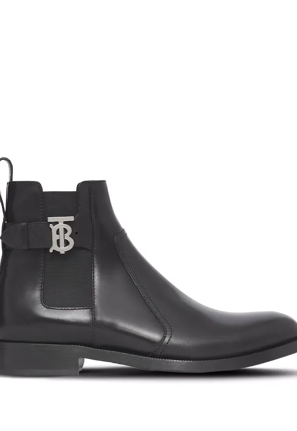 Burberry chelsea-boots med monogram - Svart