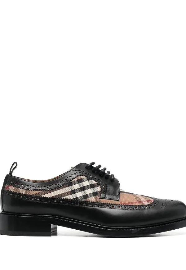 Burberry derbyskor med panel - Svart