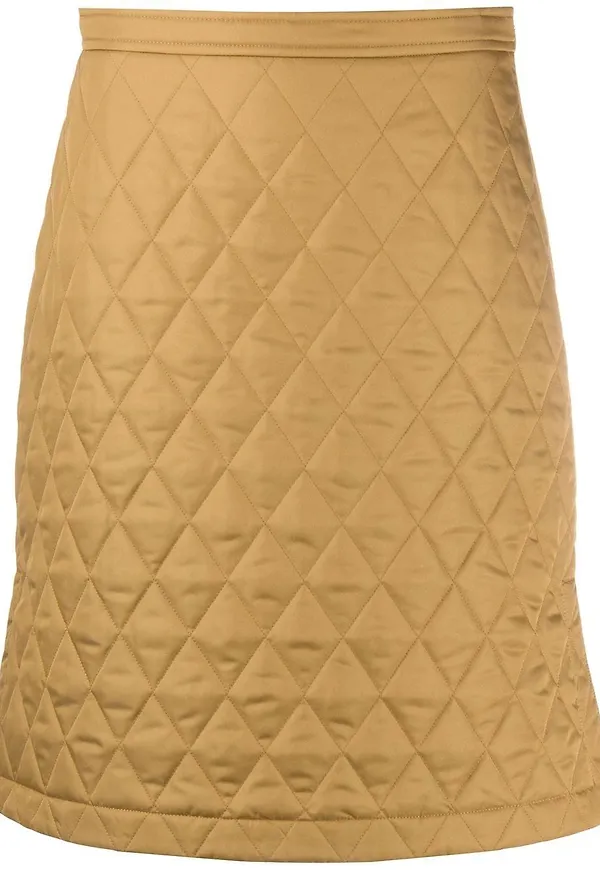 Burberry diamantquiltad A-linjekjol - Brun