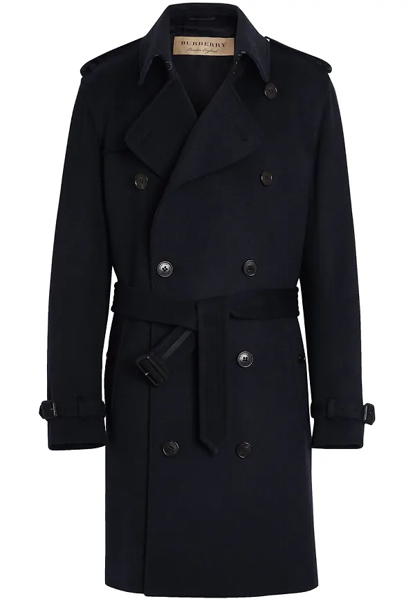 Burberry dubbelknäppt trenchcoat - Blå