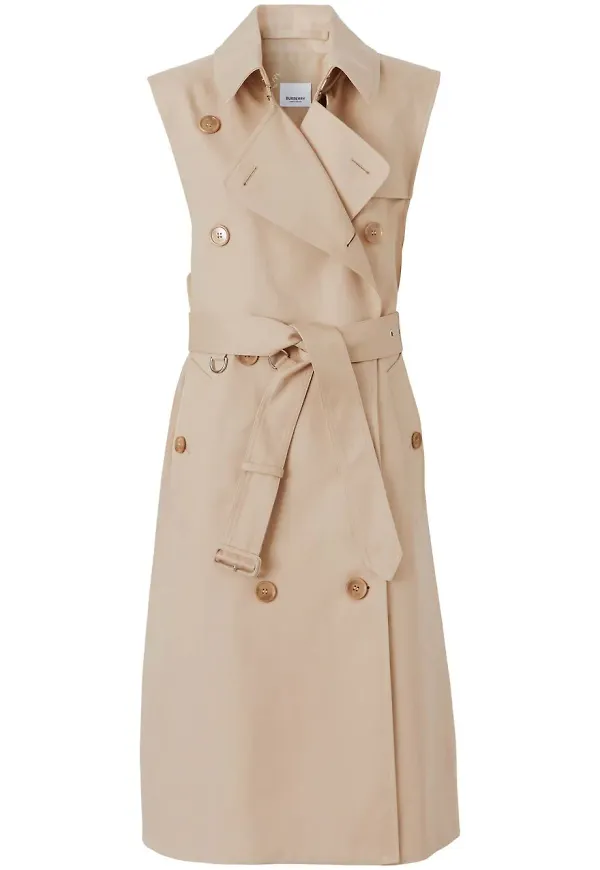 Burberry dubbelknäppt ärmlös trenchcoat - Neutral