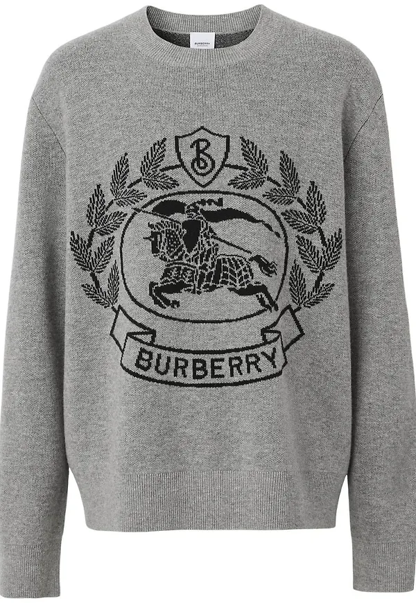 Burberry EKD intarsiastickad tröja - Grå