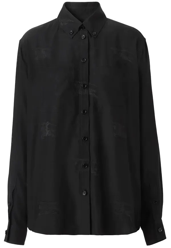 Burberry EKD mönstrad sidenskjorta - Svart