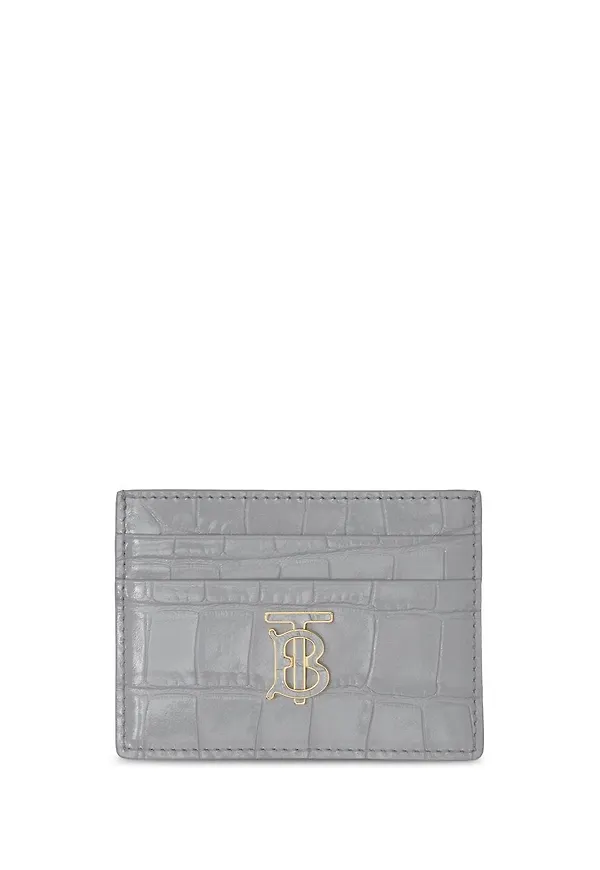 Burberry embossed TB-plaque card case - Grå
