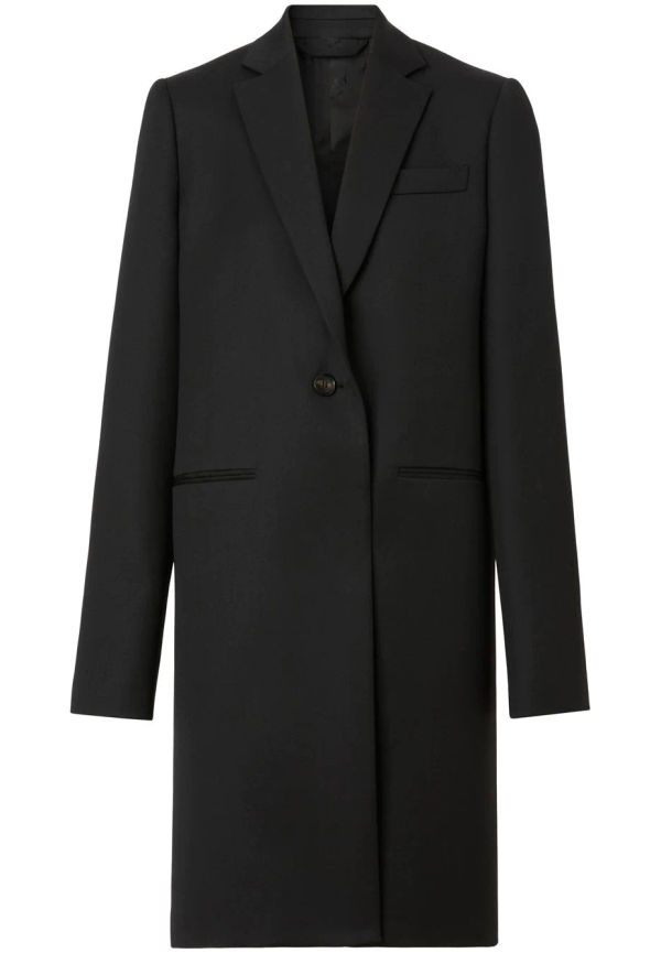 Burberry enkelknäppt kappa - Svart