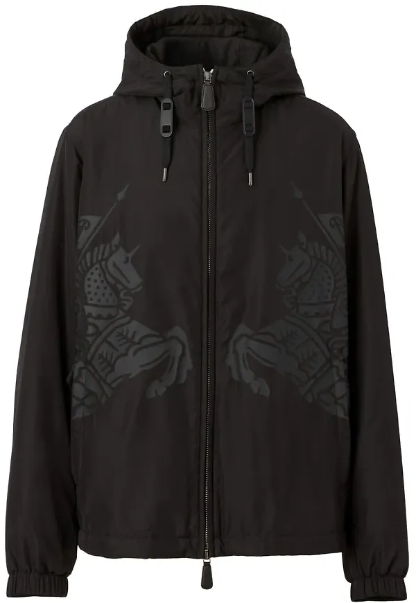 Burberry Equestrian Knight jacka med tryck - Svart