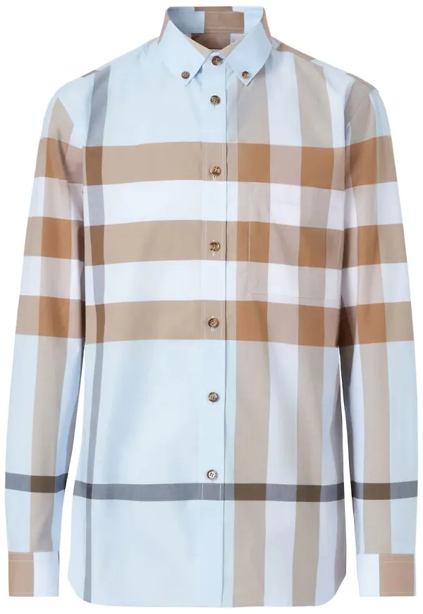 Burberry Explode rutig skjorta - Blå