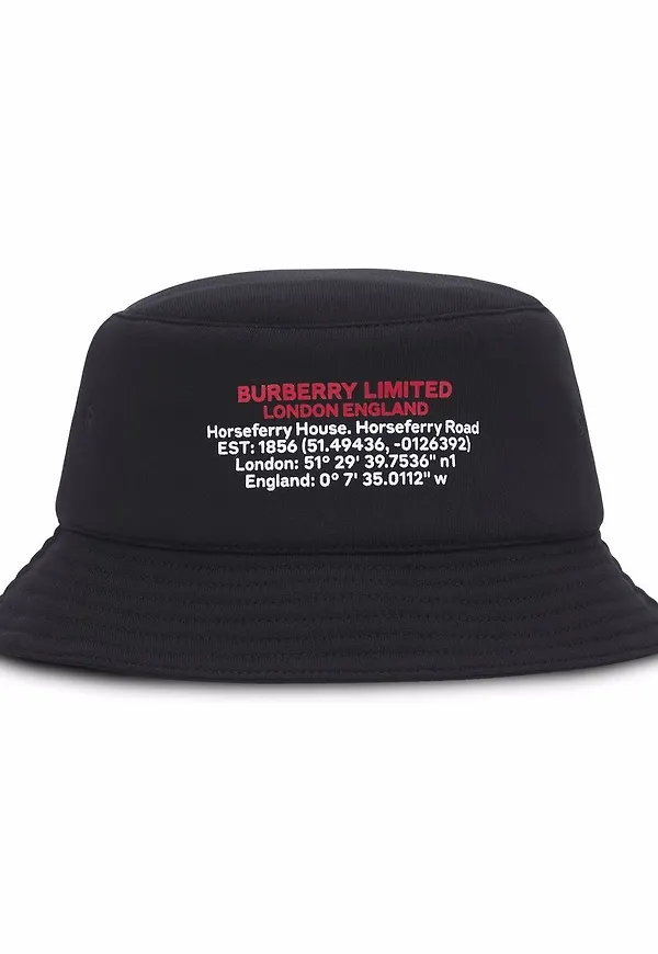 Burberry fiskehatt med tryck - Svart
