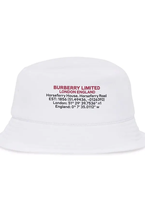 Burberry fiskehatt med tryck - Vit