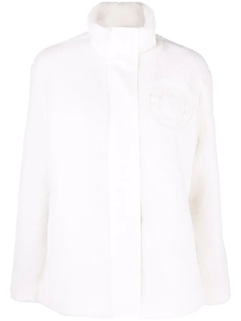 Burberry fleecejacka med logotyp - Vit