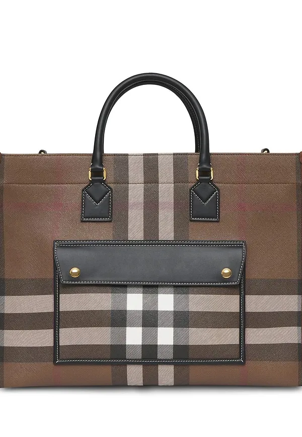 Burberry Freya rutig totebag - Brun