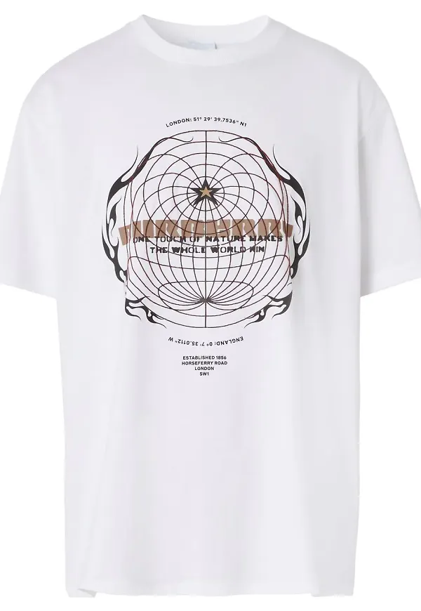 Burberry Globe t-shirt - Vit