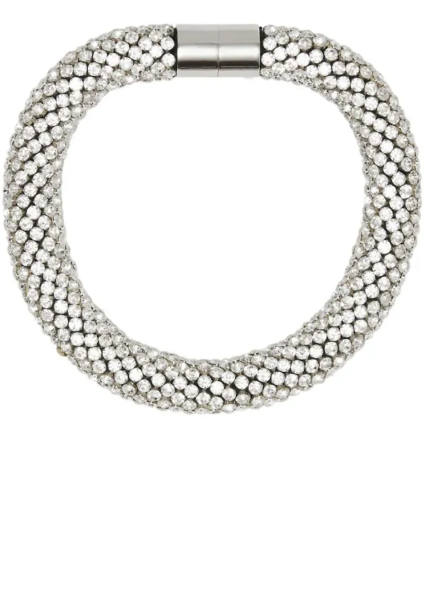 Burberry halsband med strass - Silverfärgad
