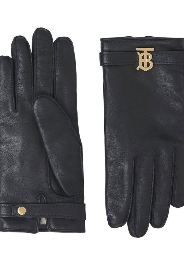 Burberry handskar med logotypplakett - Svart
