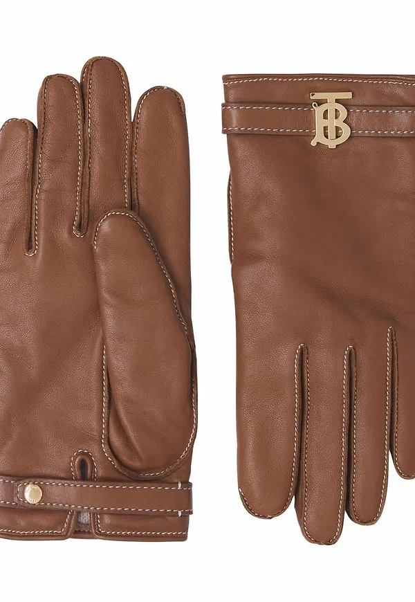 Burberry handskar med monogram - Brun