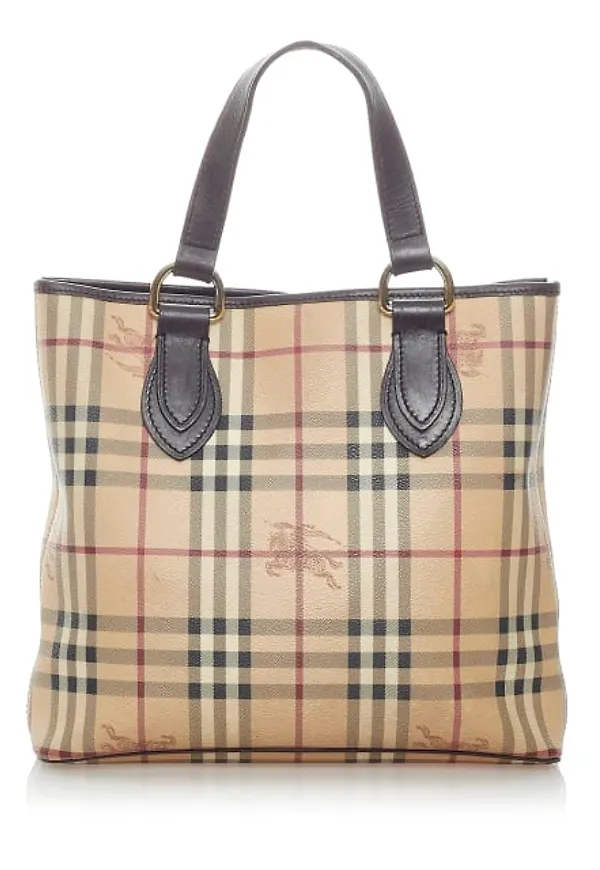 Burberry Haymarket Check Canvas Handbag