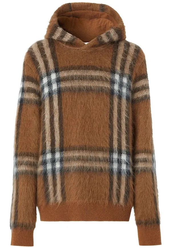 Burberry hoodie i mohairblandning - Brun
