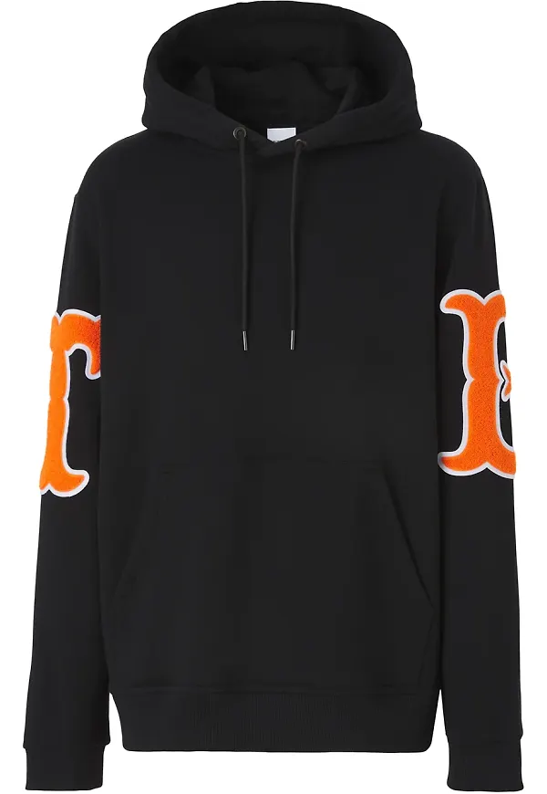 Burberry hoodie med applikation - Svart