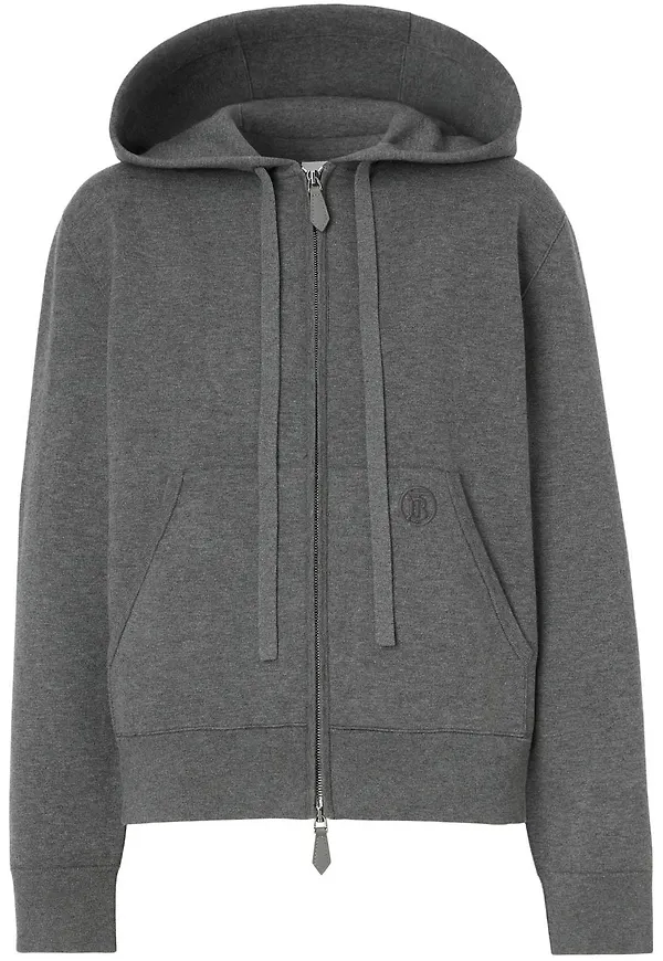 Burberry hoodie med broderat monogram - Grå