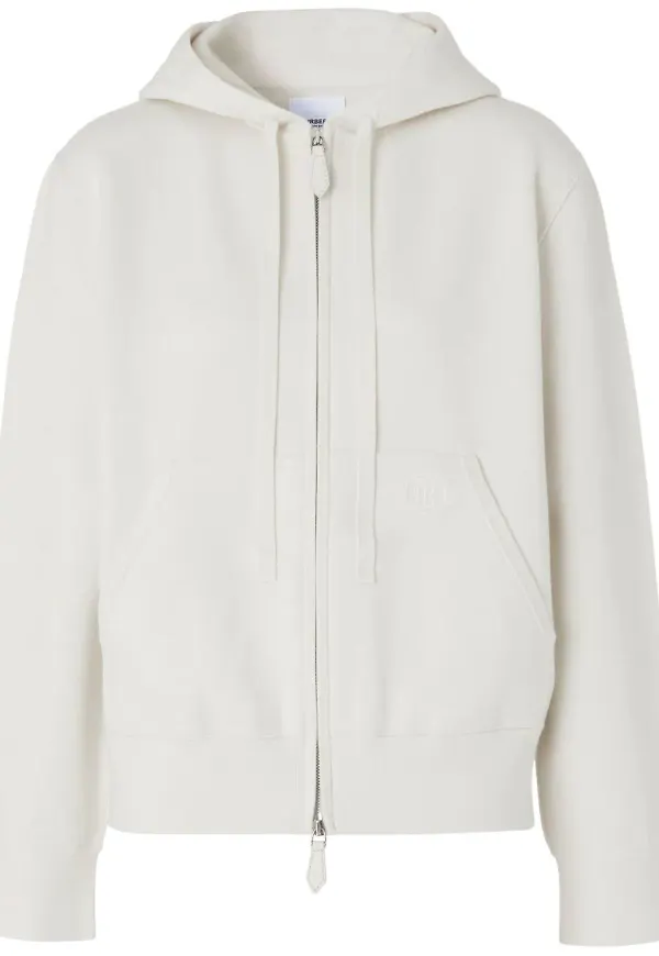 Burberry hoodie med dragkedja - Vit