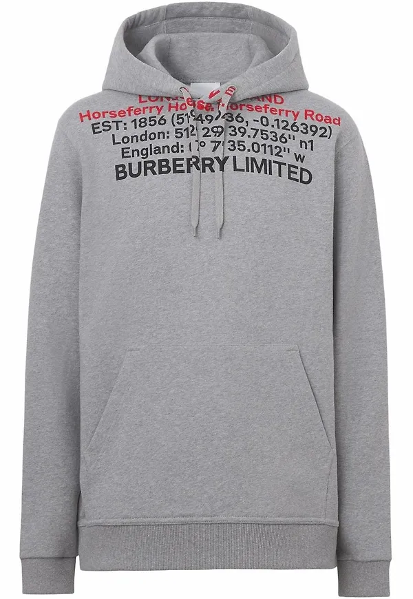 Burberry hoodie med dragsko - Grå