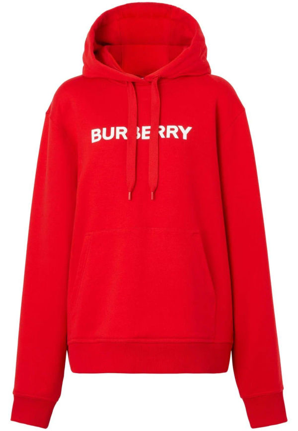 Burberry hoodie med logotyp - Röd