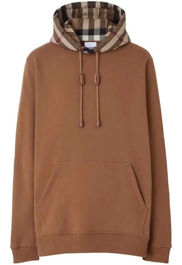 Burberry hoodie med rutig huva - Brun