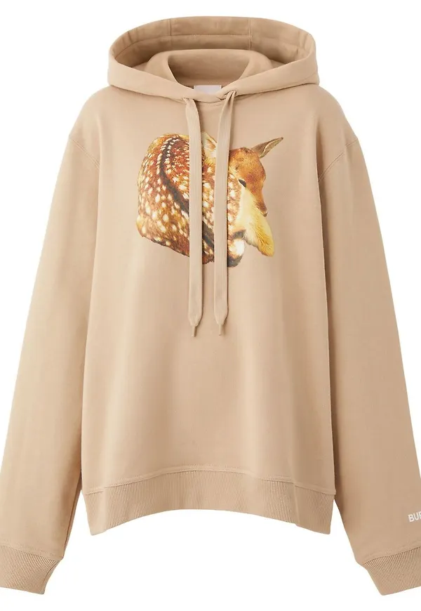 Burberry hoodie med rådjurstryck - Neutral