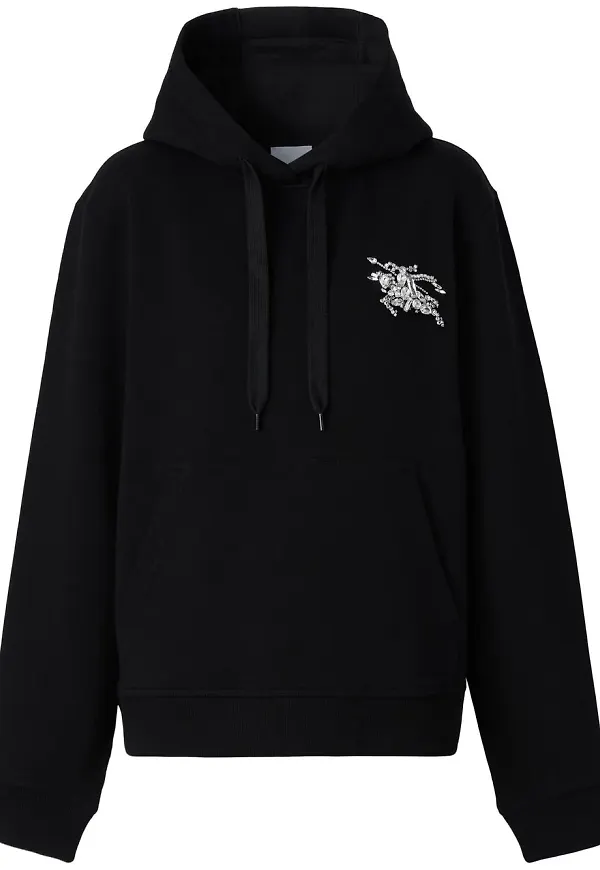 Burberry hoodie med strass - BLACK